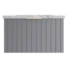 Boardwalk 750mm Matte Grey Wall Hung Single Vanity with 50mm Stone Countertop